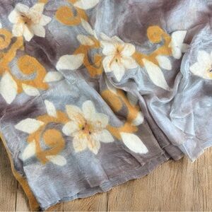 Silk and Wool hand felted scarf